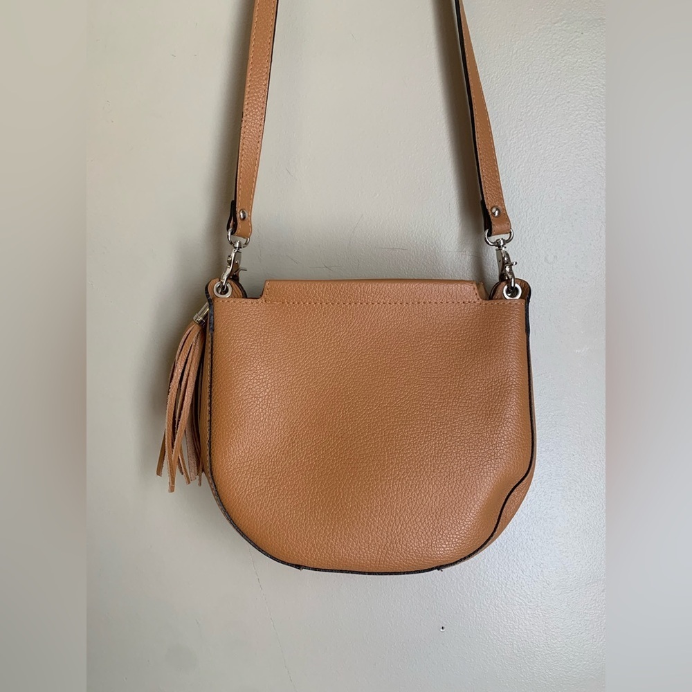 Anna Luchini Leather Purse tan crossbody made in Italy leather bag